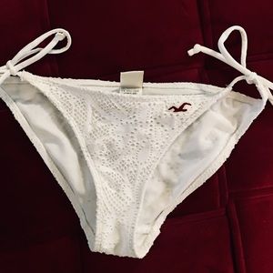 Hollister side tie crotchet white bikini bottoms!
